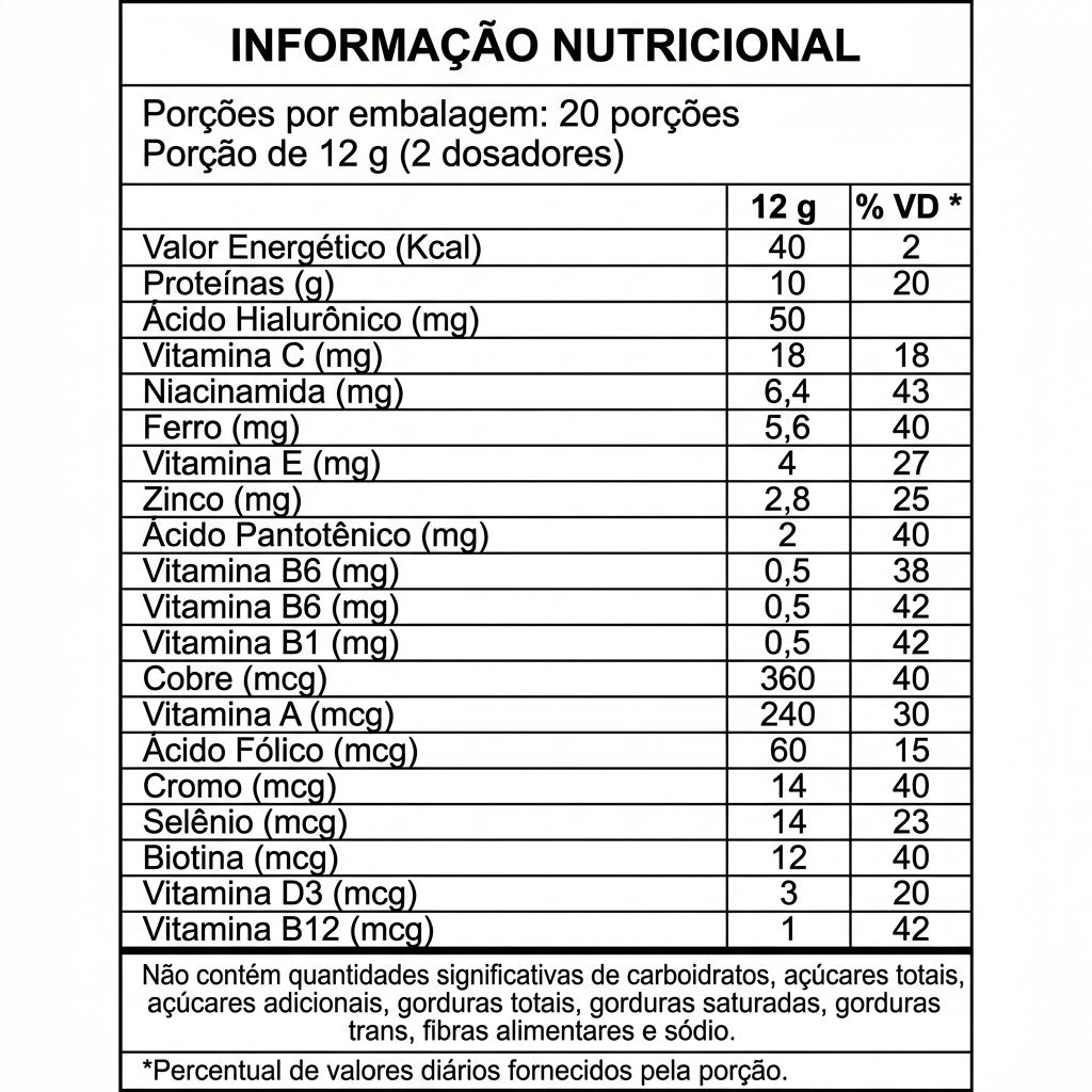 ASNESFIT: Colagénio Multi-Ação 1 & 3: Com Ácido Hialurónico e 12 Vitaminas